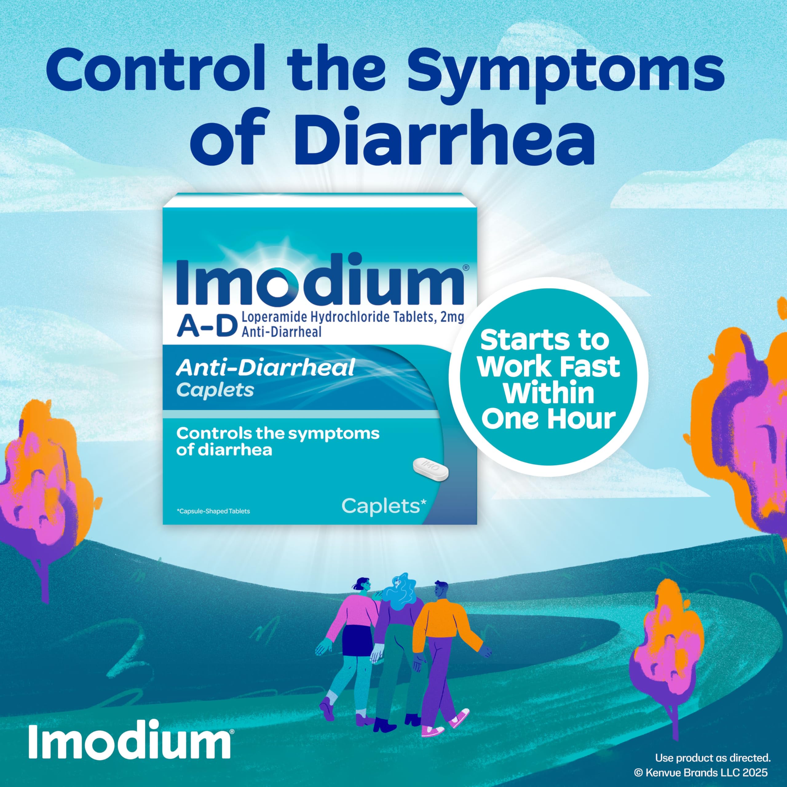 Imodium 24 count caplets box side view