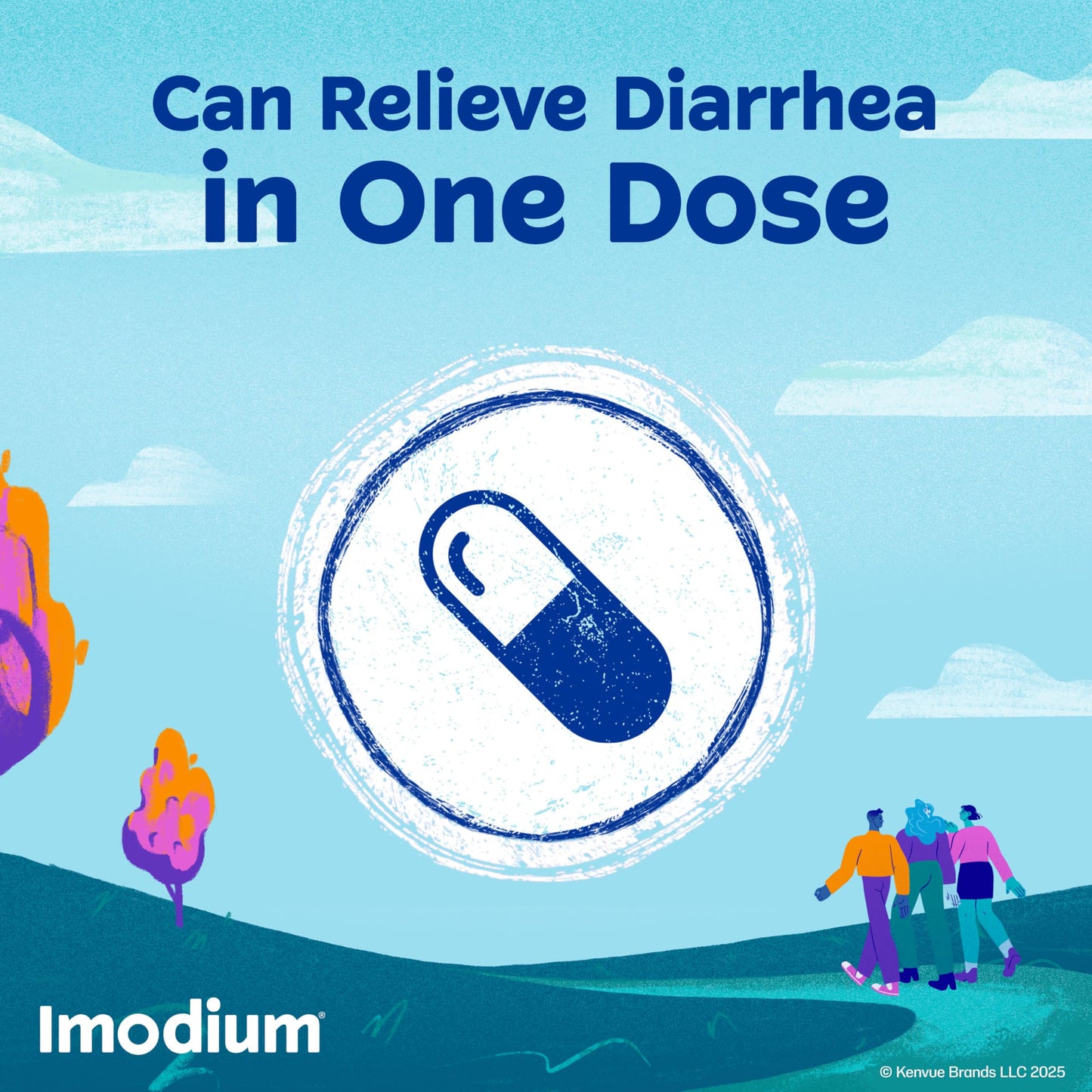 Travel-size Imodium packaging for portability