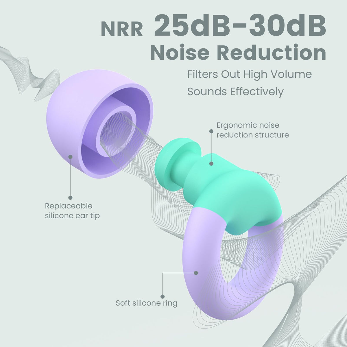 Justrvn reusable silicone earplugs showing multiple ear tips