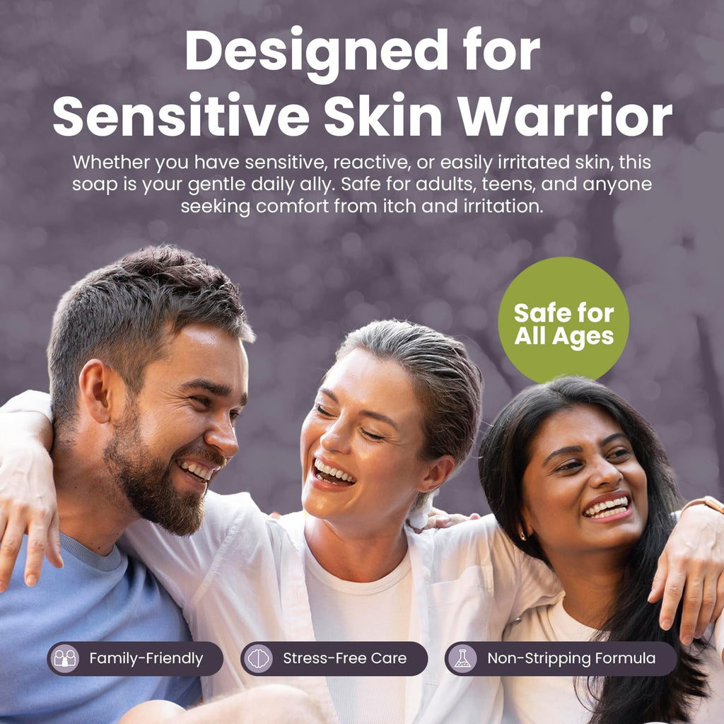 Natural plant-based itch relief soap bars for sensitive skin