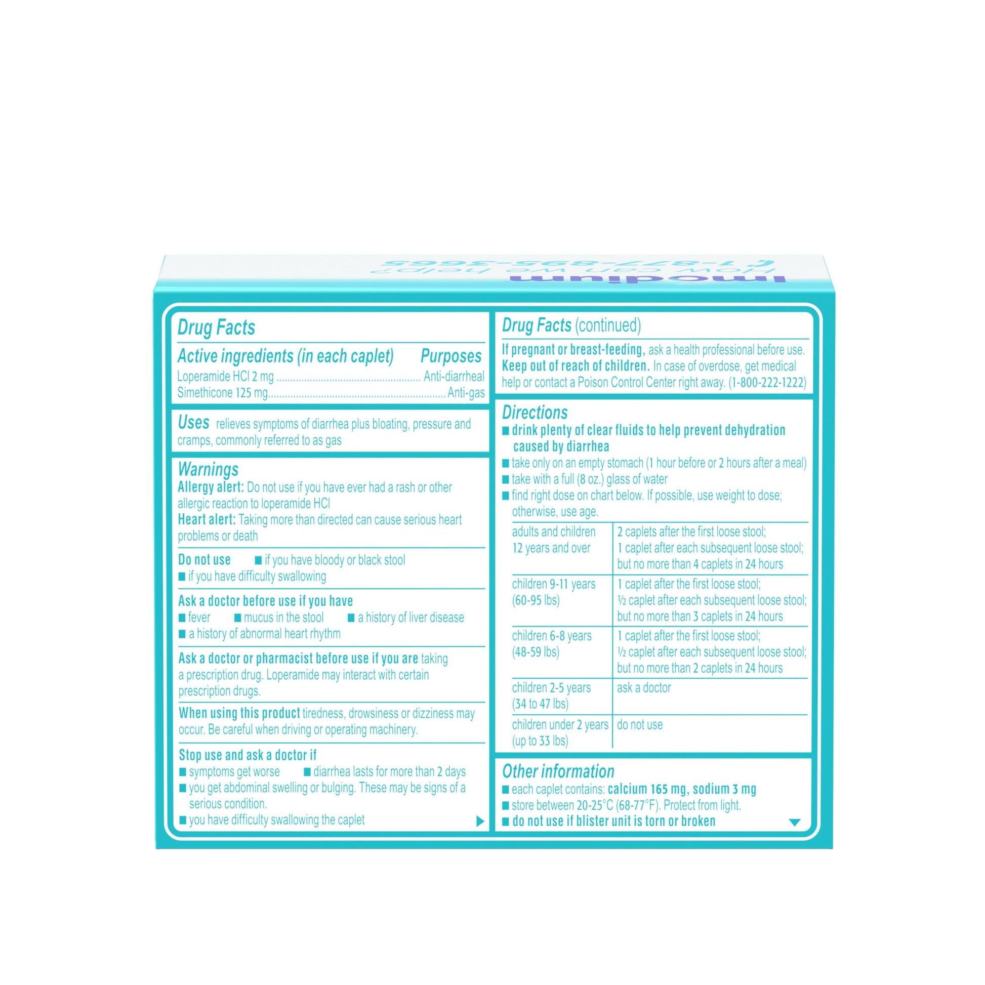 Top view of Imodium Multi-Symptom Relief box