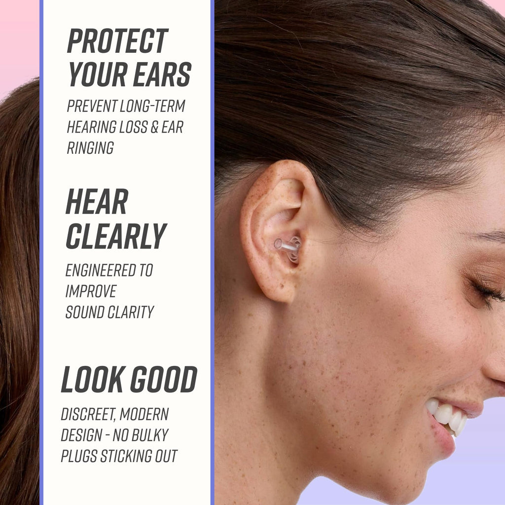 Vibes clear noise reducing earplugs side profile