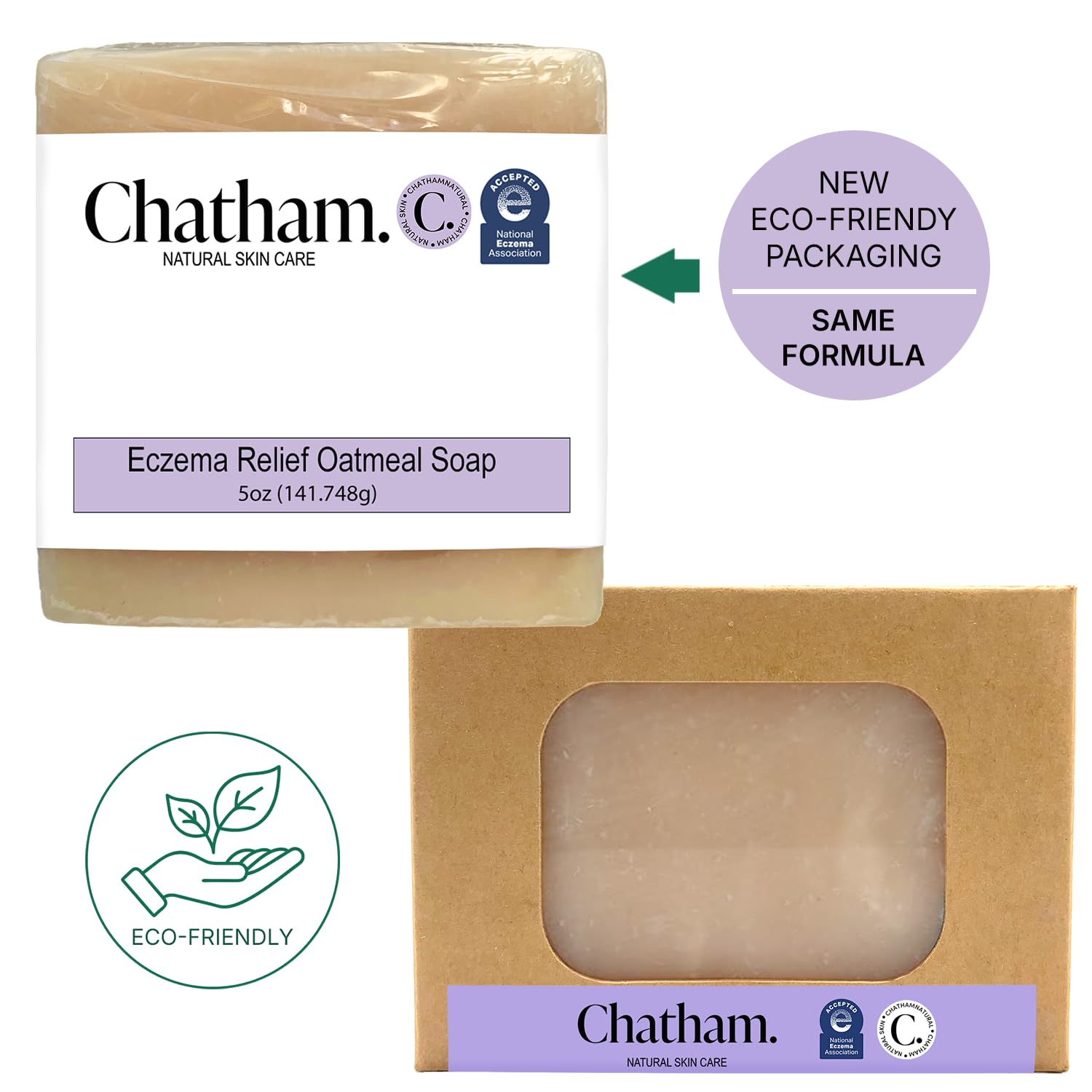 Fragrance free colloidal oatmeal soap bar for psoriasis and rosacea relief
