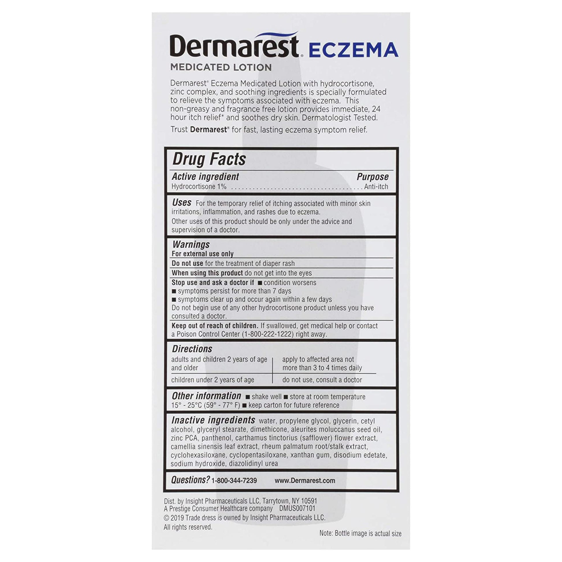 Dermarest non greasy medicated lotion for children and adults over two years old.
