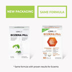 Steroid free oral eczema medication box showcasing the seven skin clearing minerals