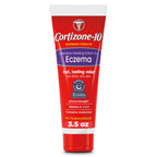 Cortizone 10 eczema lotion three point five ounce tube showing active hydrocortisone ingredient details
