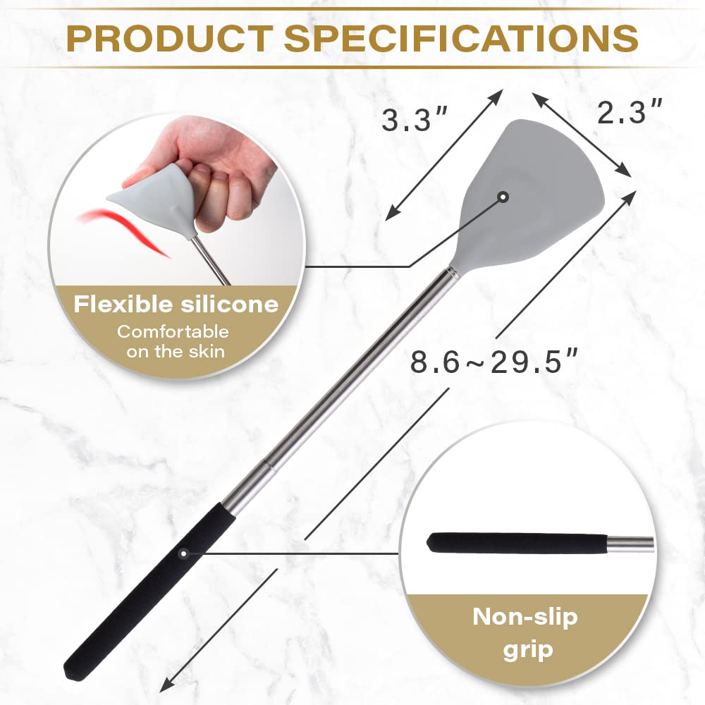 ROUNDS back ointment applicator stick collapsed for travel and easy storage