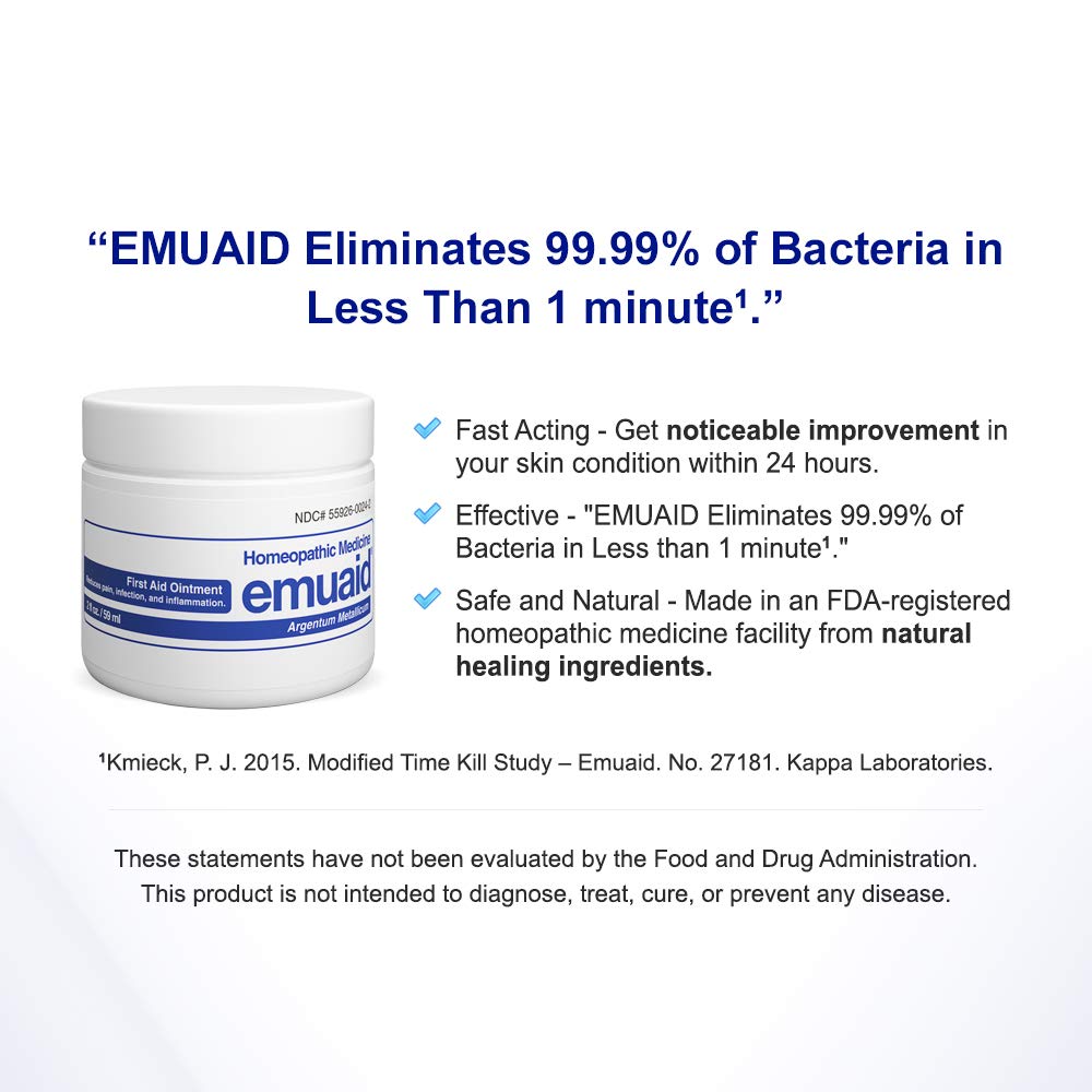 Emuaid regular strength ointment for psoriasis and eczema symptom relief side view
