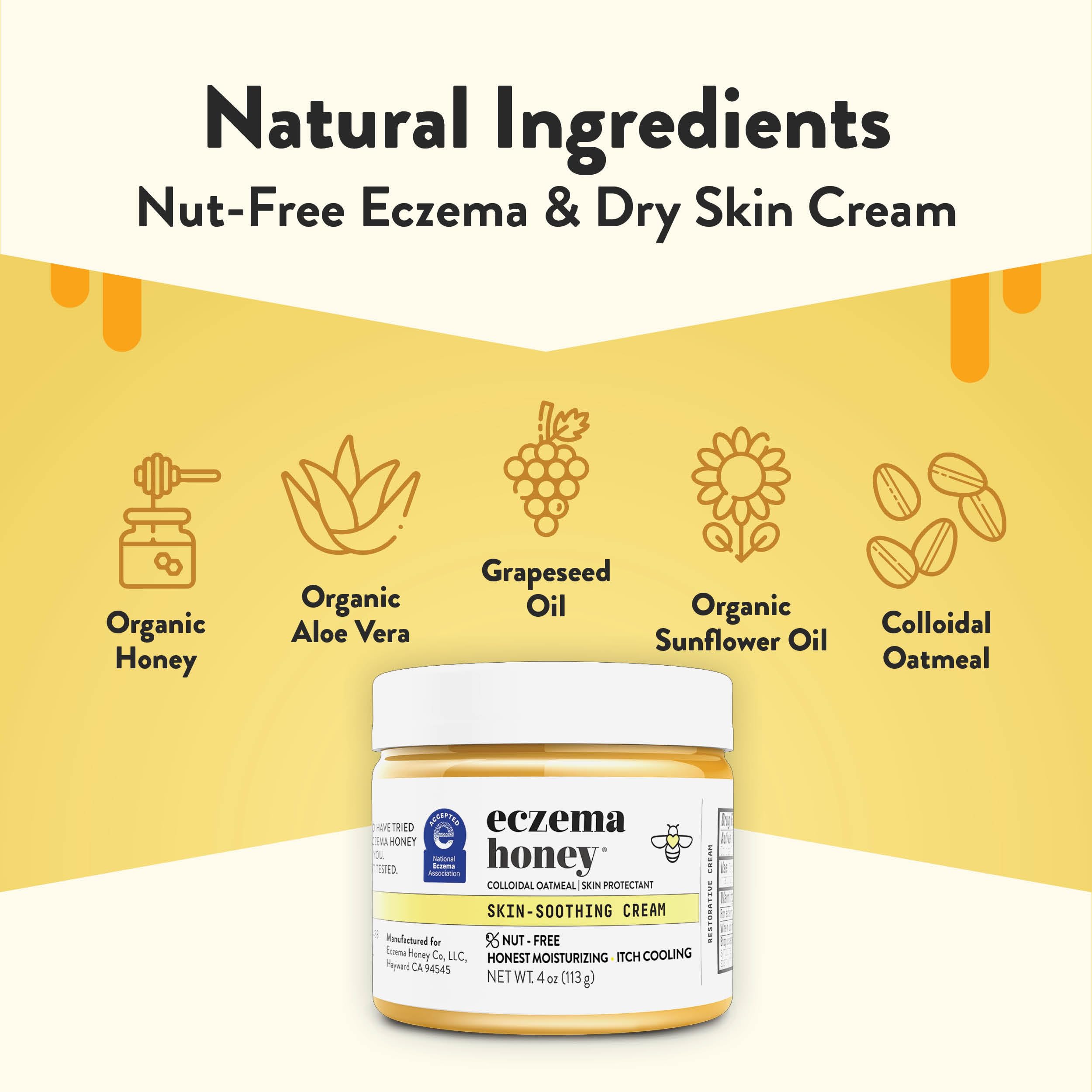 Eczema Honey original nut free eczema cream texture and consistency close up