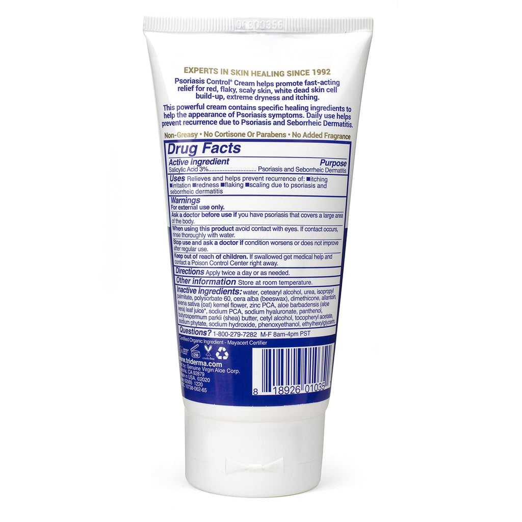 TriDerma authentic imported medical skincare ointment back label details