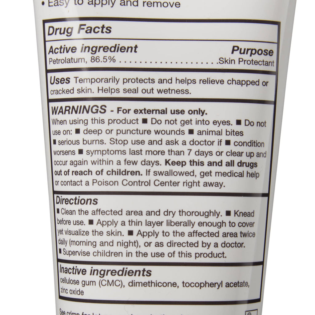 Coloplast Critic-Aid Clear Skin Protectant 170g tube showing transparent petrolatum application details