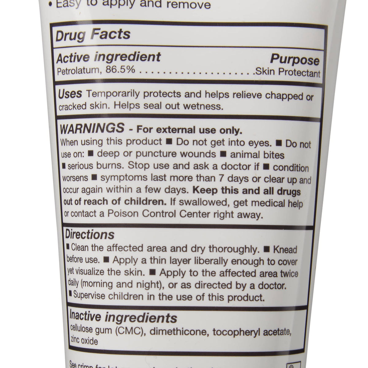Coloplast Critic-Aid Clear Skin Protectant 170g tube showing transparent petrolatum application details