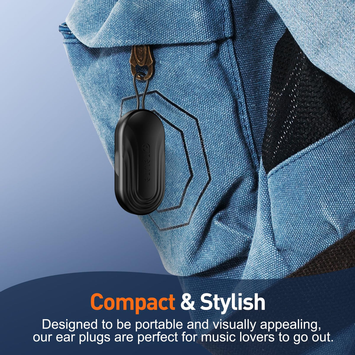 Reure hypoallergenic silicone earplugs angle view showing flexibility
