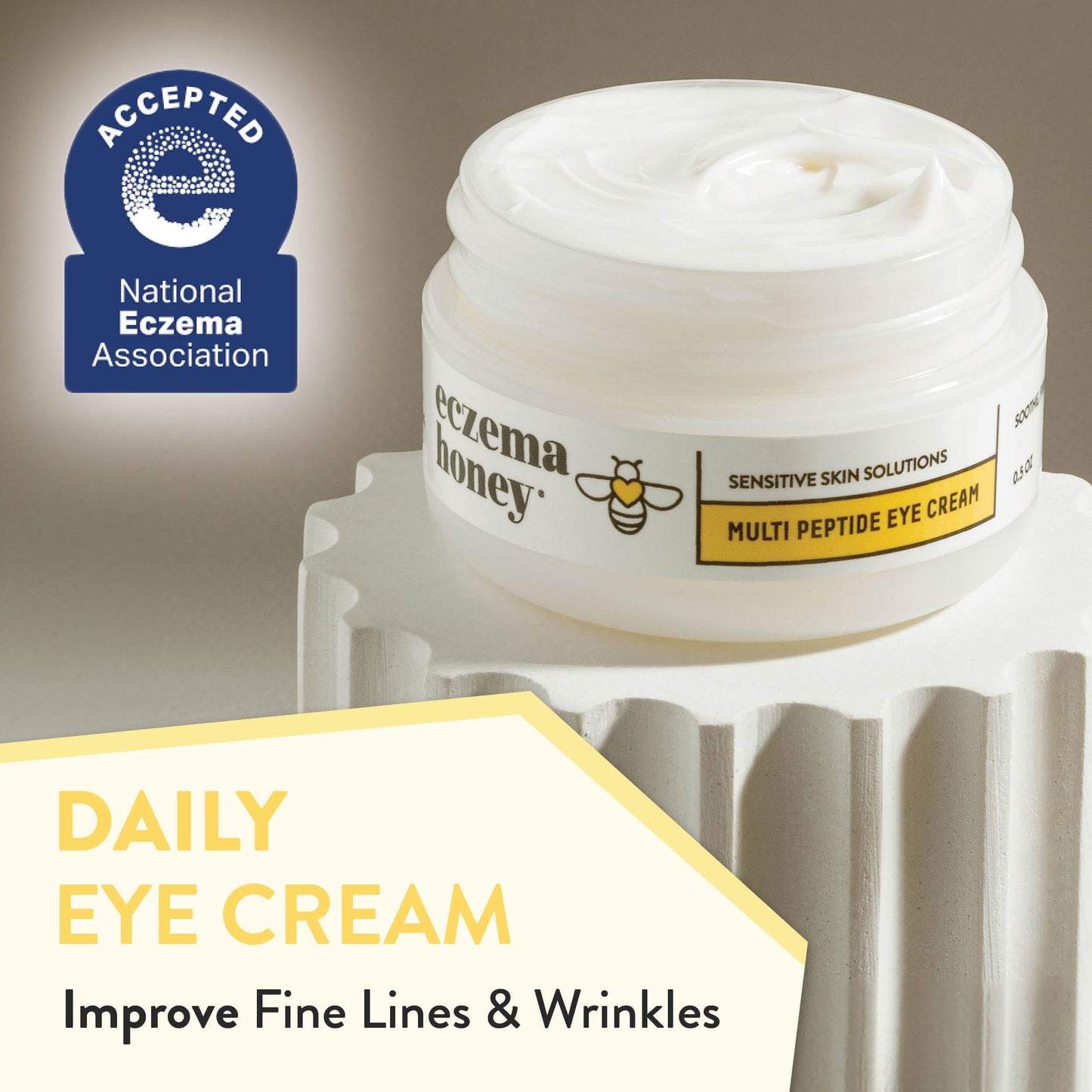 Eczema Honey peptide infused eye moisturizer for soothing puffiness