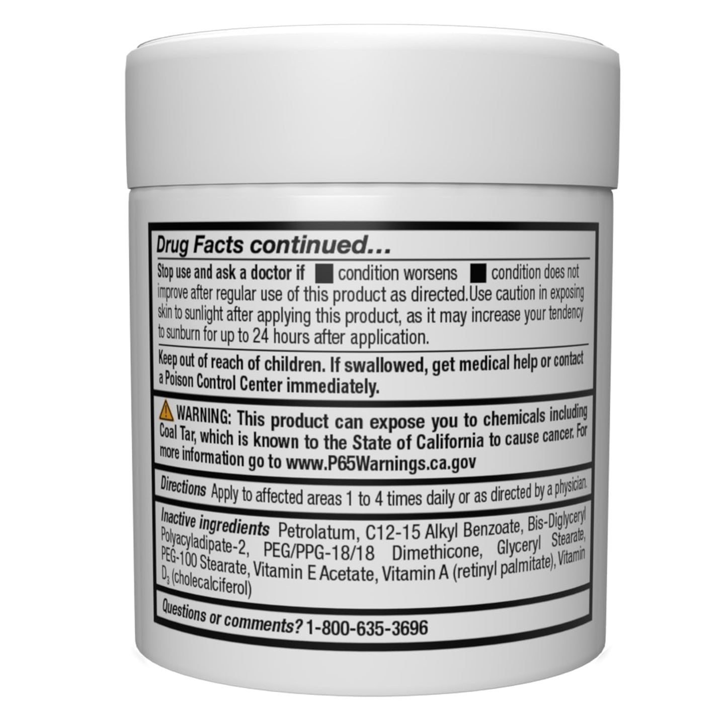 Extra strength coal tar ointment packaging for itching and scaling relief