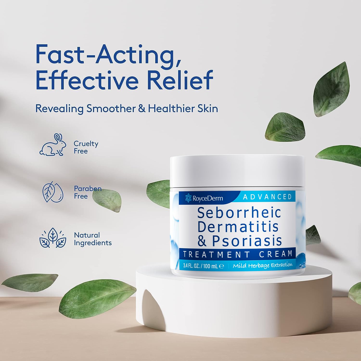 Roycederm anti itch cream showing active ingredients and three percent salicylic acid