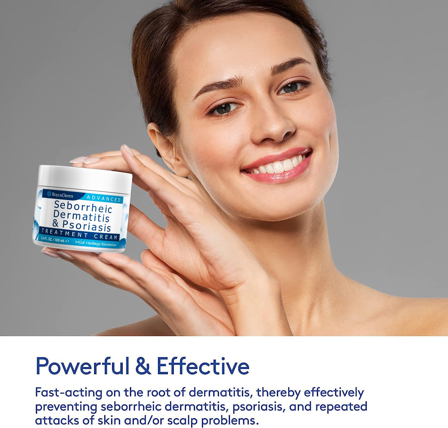 Roycederm advanced psoriasis relief lotion tube on a clean backdrop