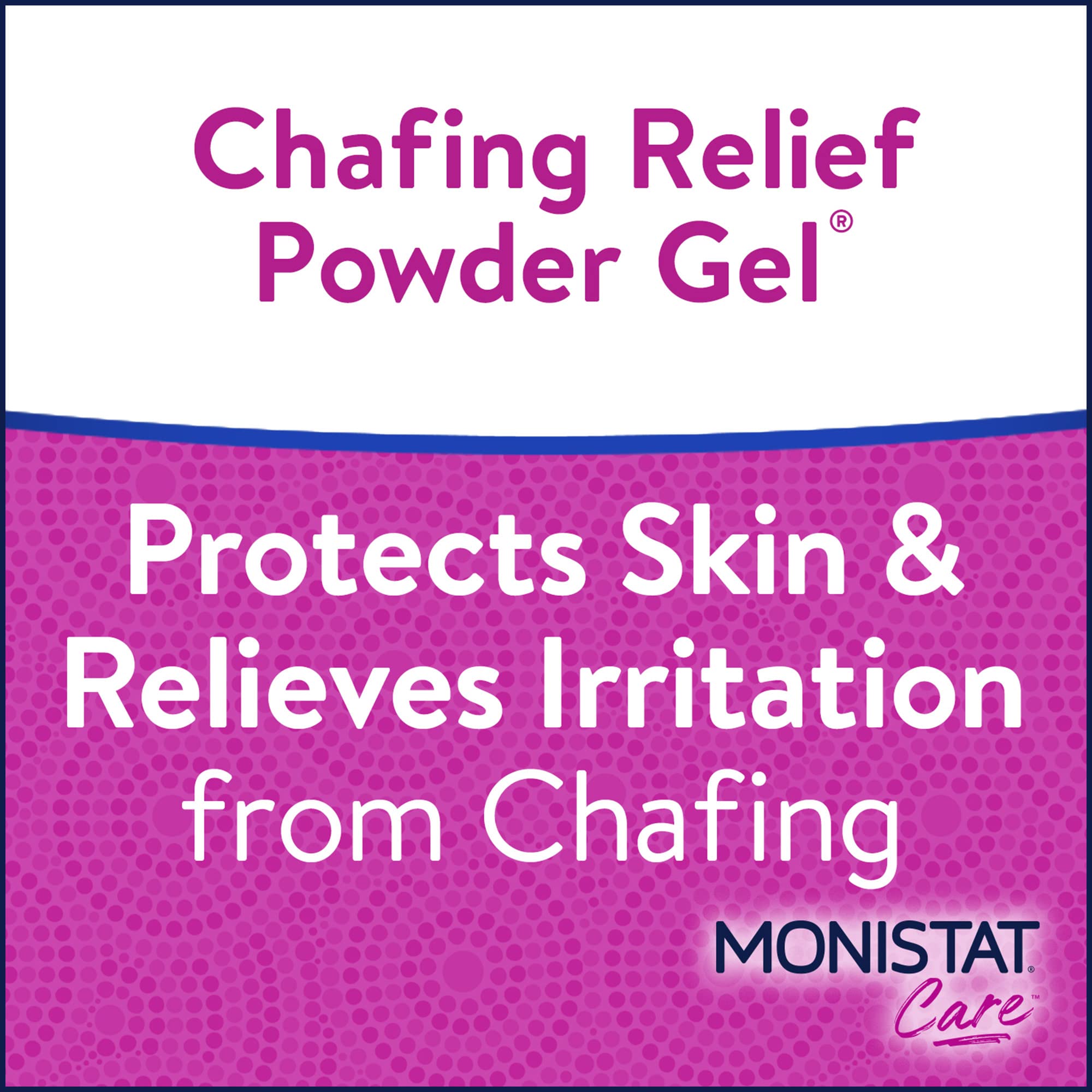 Monistat anti chafe lotion to powder formula packaging detail for sensitive skin