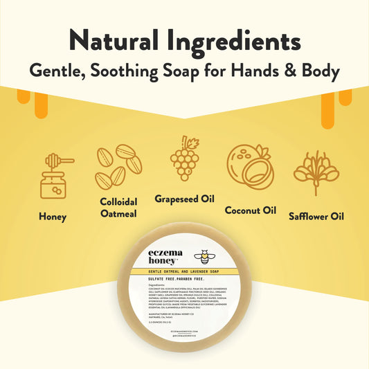 ECZEMA HONEY 3.3 Ounce natural daily cleansing bar for dry itchy sensitive skin