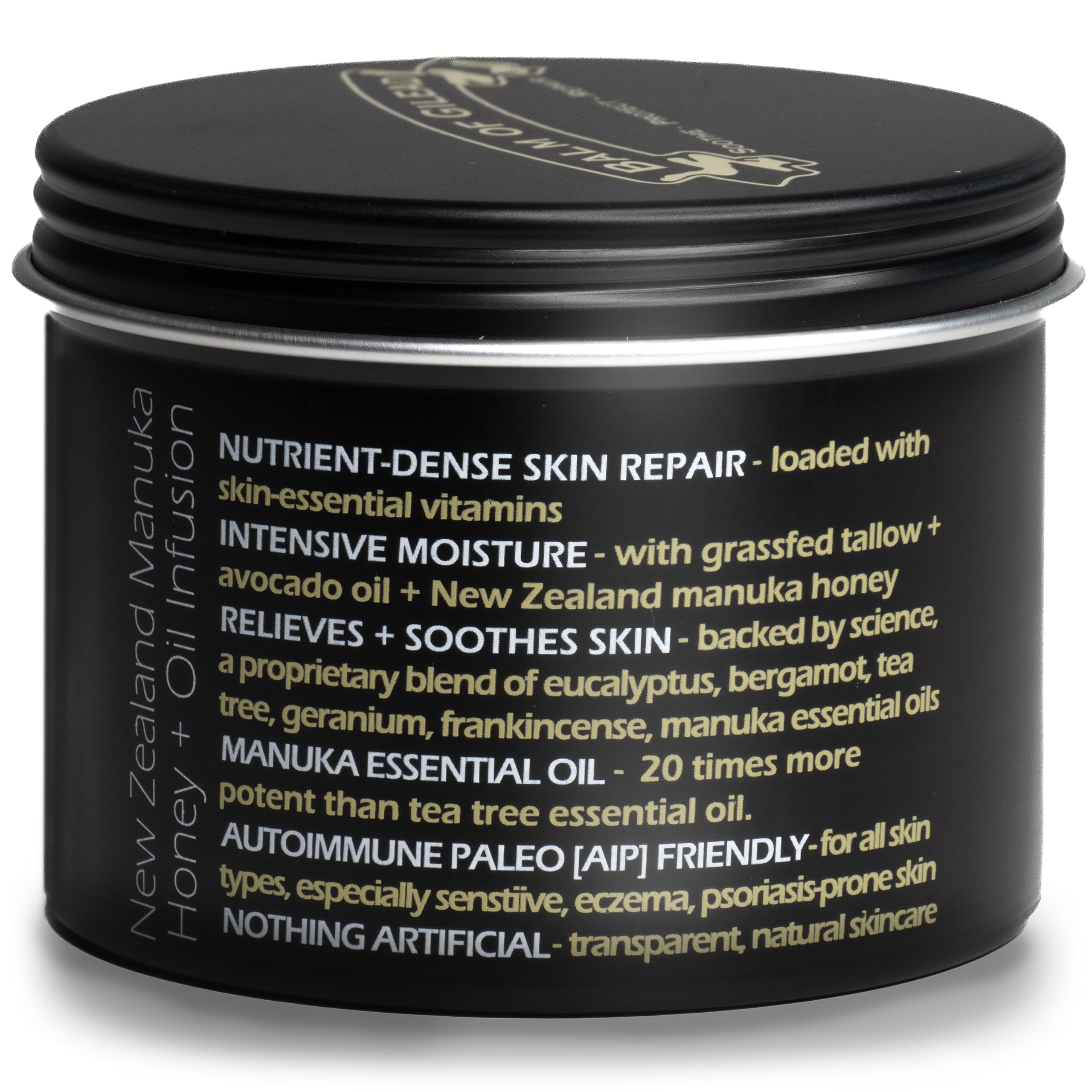 Balm Of Gilead intensive skin healing ointment featuring New Zealand Manuka honey UMF 15 plus