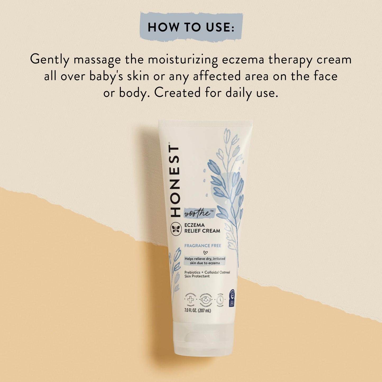 The Honest Company seven ounce eczema cream for long lasting twelve hour moisture