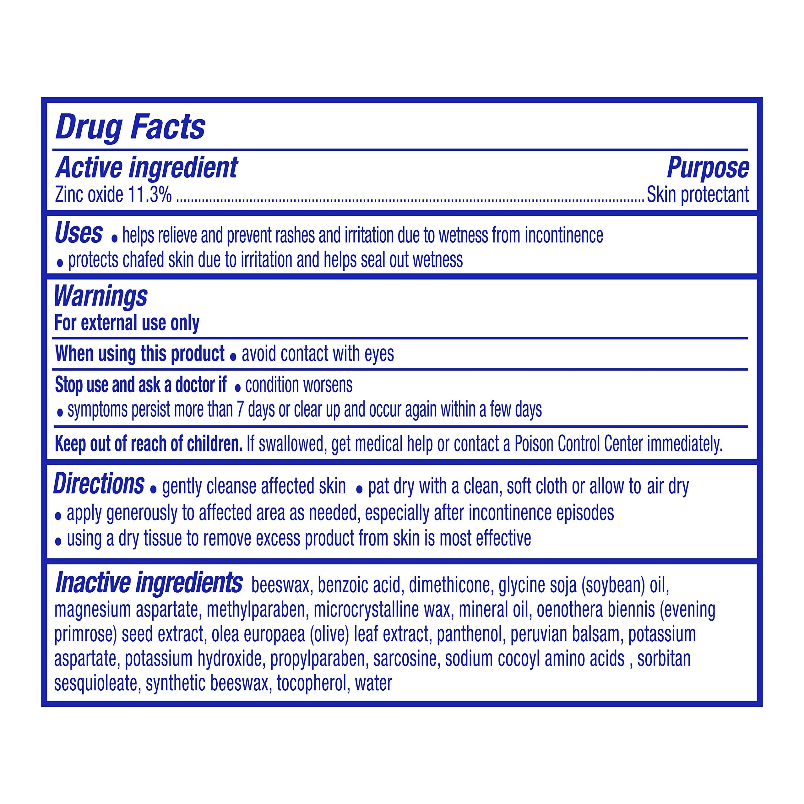 Balmex Adult Care Rash Cream with 11.3% zinc oxide for incontinence care