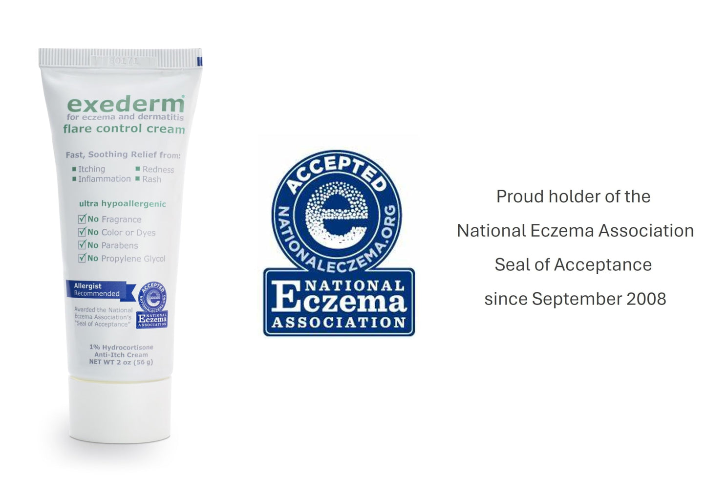 Exederm ultra sensitive skin formula tube application view