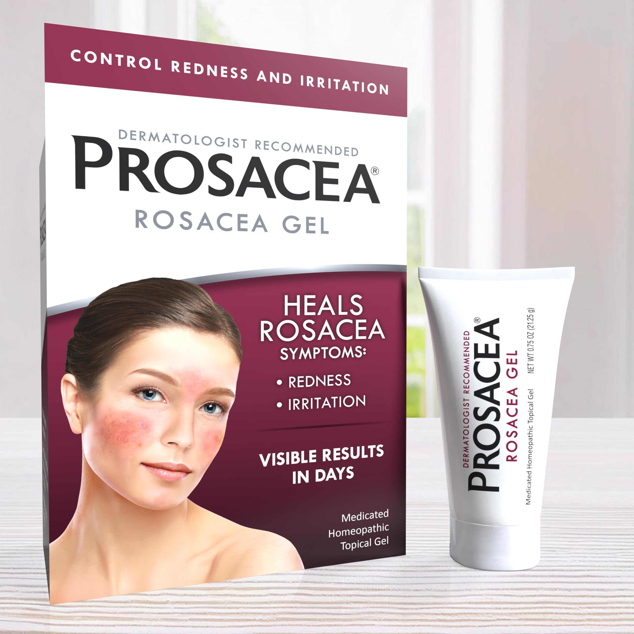 Prosacea 0.75 ounce fragrance free gel tube for redness relief