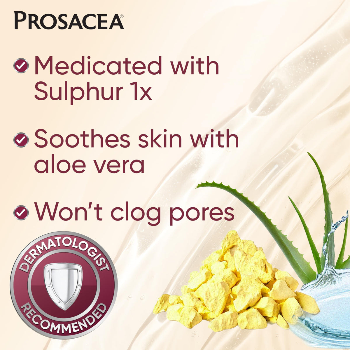 Prosacea topical gel treatment for calming sensitive facial skin