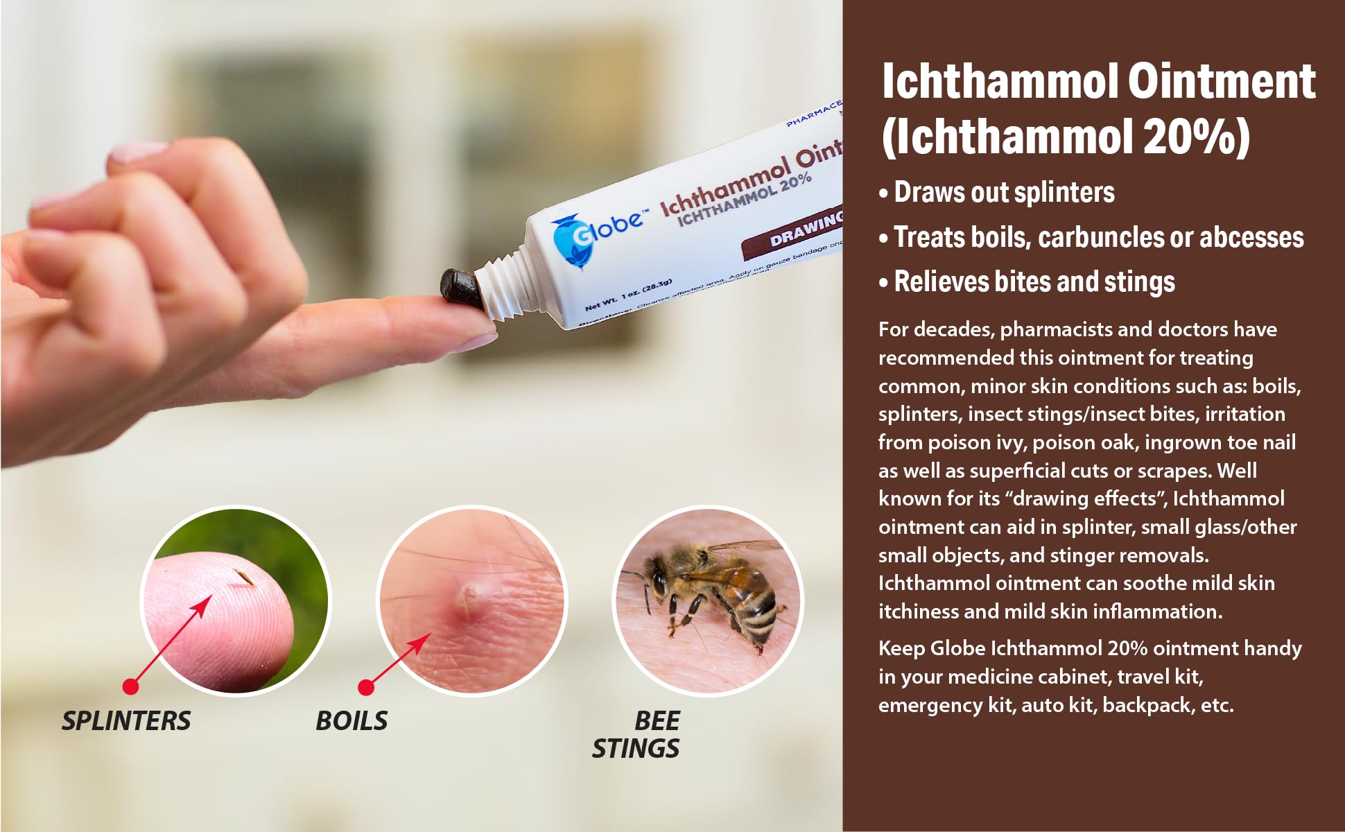 Authentic Globe USA imported drawing salve for eczema and acne care