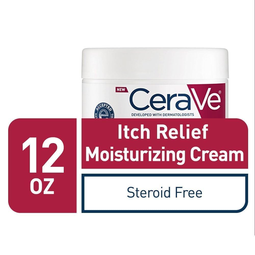 CeraVe anti itch cream tub showing 1 percent pramoxine hydrochloride ingredient details