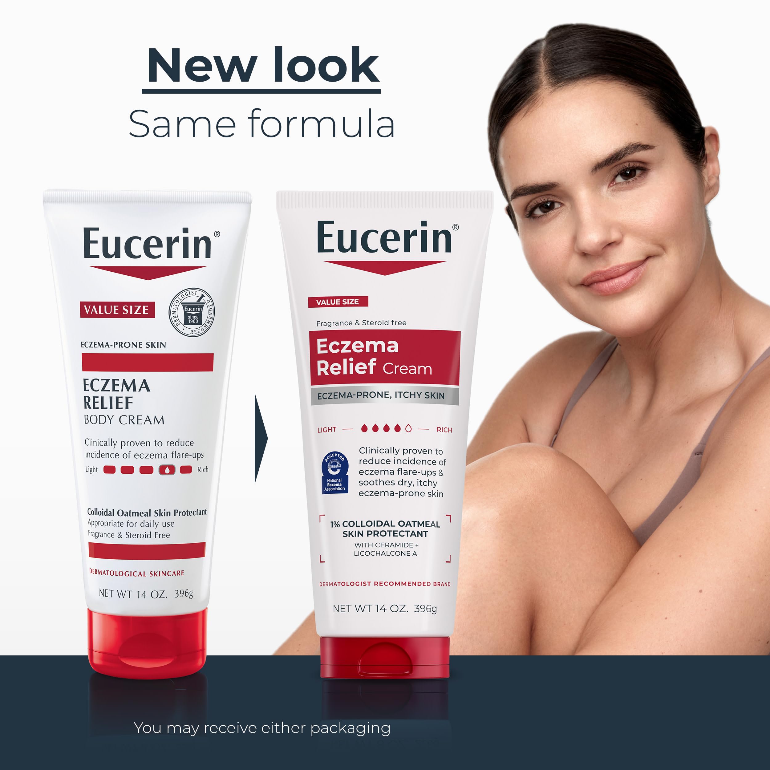 Eucerin colloidal oatmeal eczema cream imported skincare product for dry skin barrier repair.