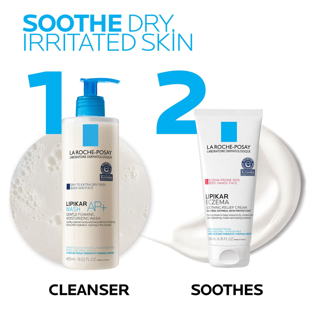 Steroid-free La Roche-Posay Lipikar lipid replenishing lotion for intense hydration
