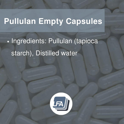 Vegan and Halal certified pullulan capsules detail shot