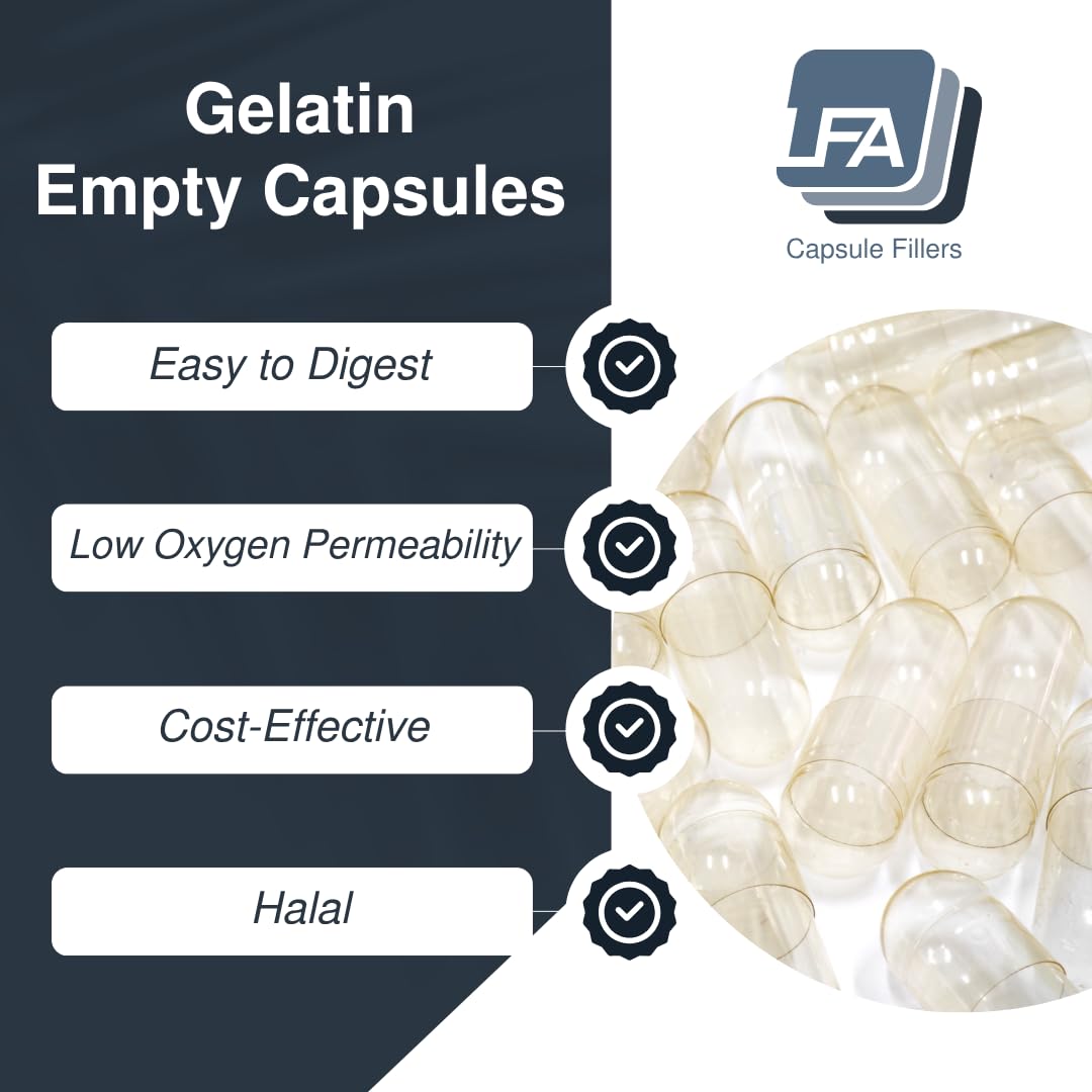 LFA Size 1 empty capsule jar 120 count packaging