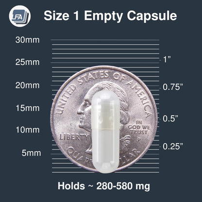 Clear gelatin capsule detail size 1