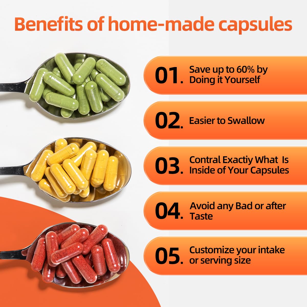 CAPSLogist 5000 count empty supplement capsules