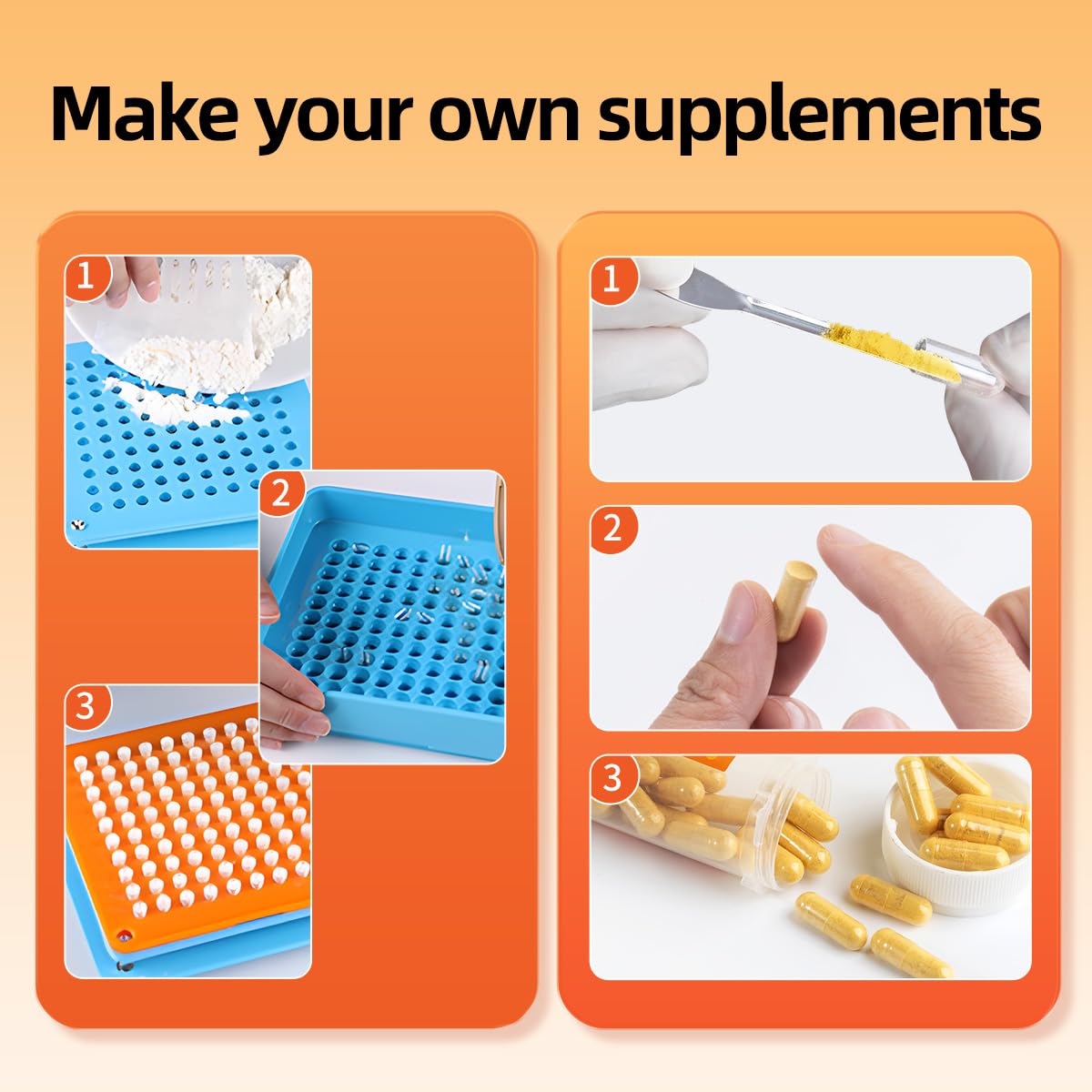 Professional DIY supplement making kit with empty capsules