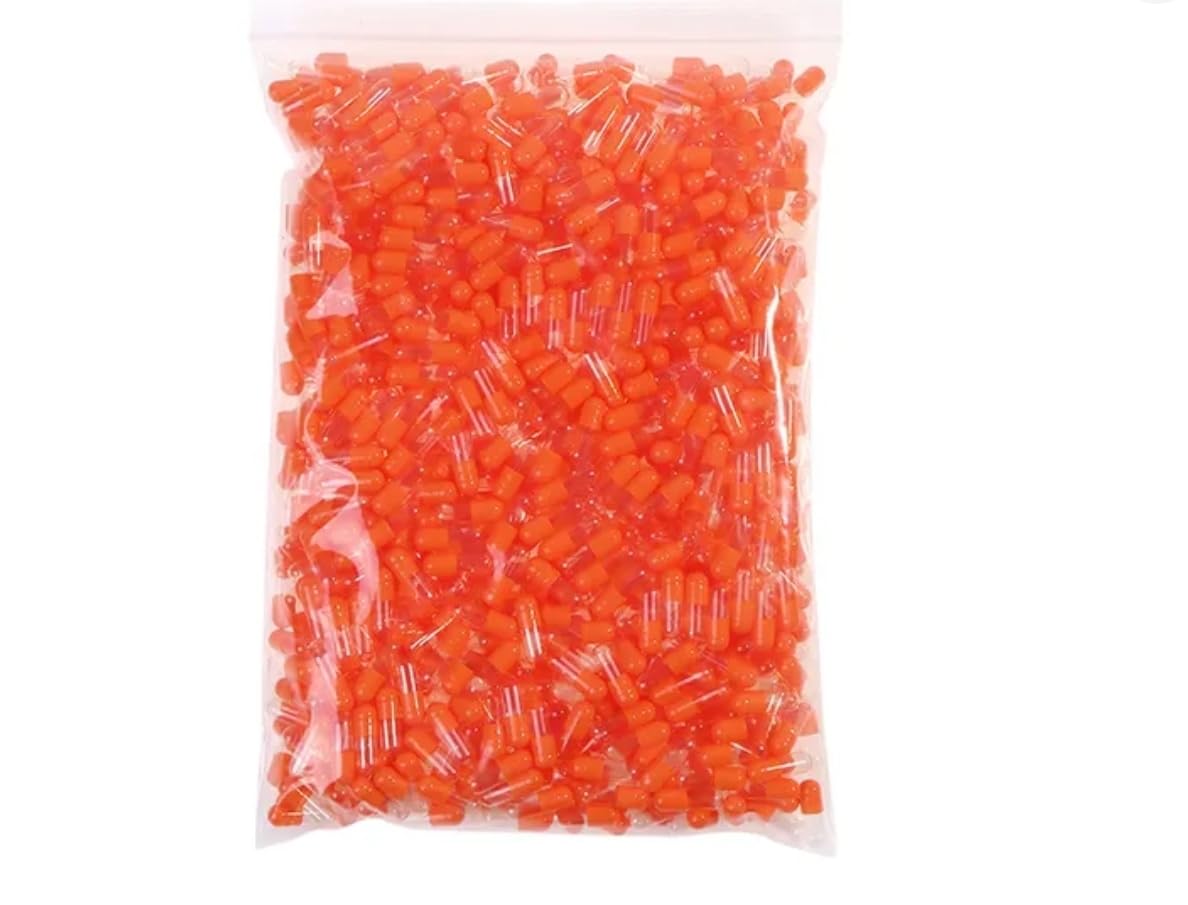 500 count pack of size 1 gelatin capsules for supplement filling