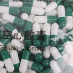 Close up of green and white capsule texture