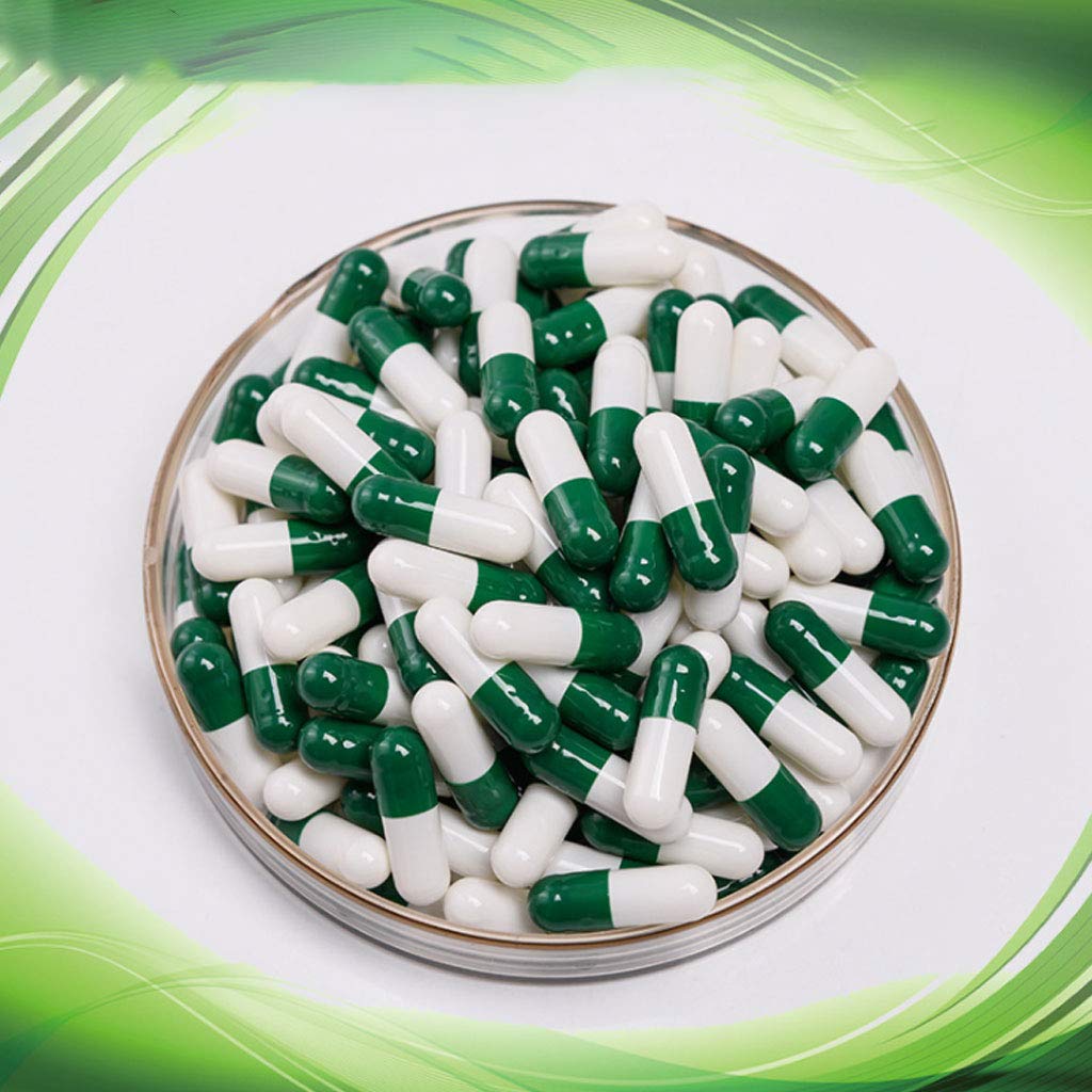 Bulk quantity of empty capsules in a container