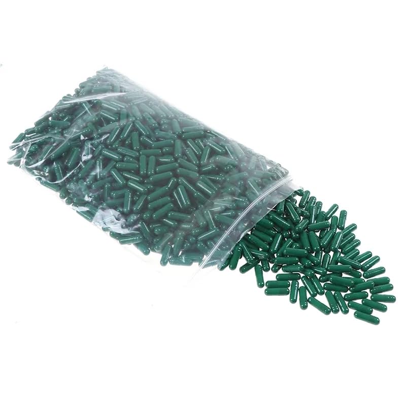 Close up of Capsule Castle empty green gelatin capsules size 2