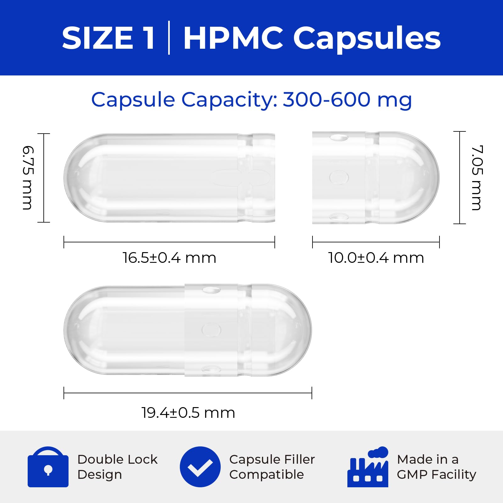 Atlemisme empty HPMC capsules with included micro lab spoons
