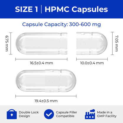 Atlemisme empty HPMC capsules with included micro lab spoons