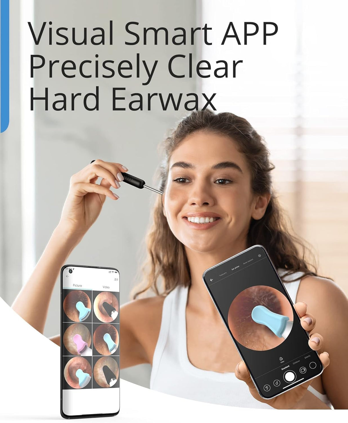 Ergonomic body design and handle grip of Bebird R1 device