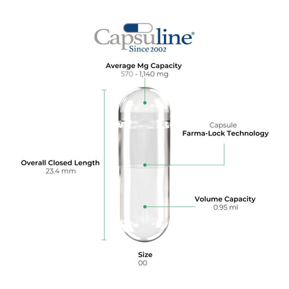 Capsuline 1000 count enteric empty capsules packaging
