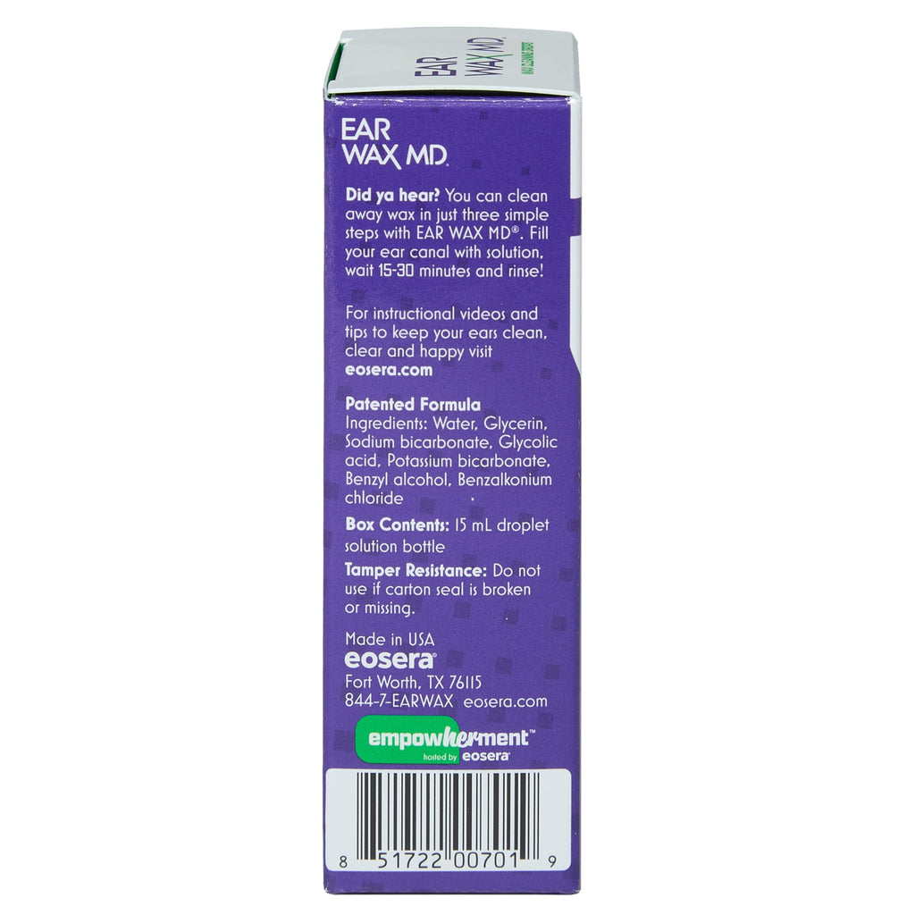 Earwax MD ear care solution retail box