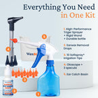 WaxBgone ear cleaning system showing otoscope and irrigation tips