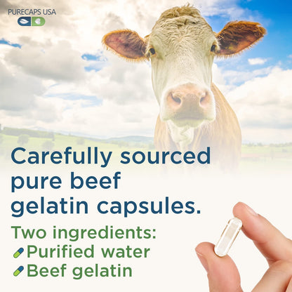 Joined green and black empty bovine capsules showing size 0 dimensions for DIY vitamins