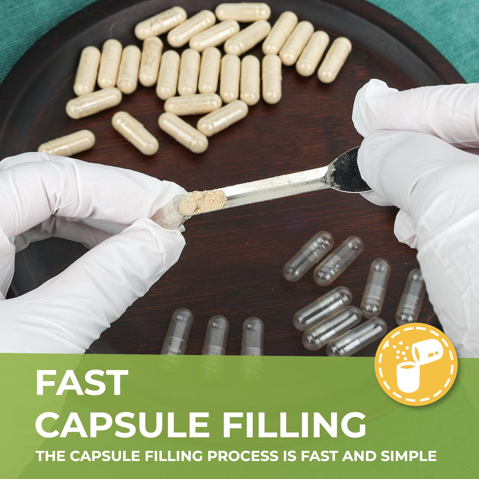 Detailed view of Kosher and Halal certified pill shells